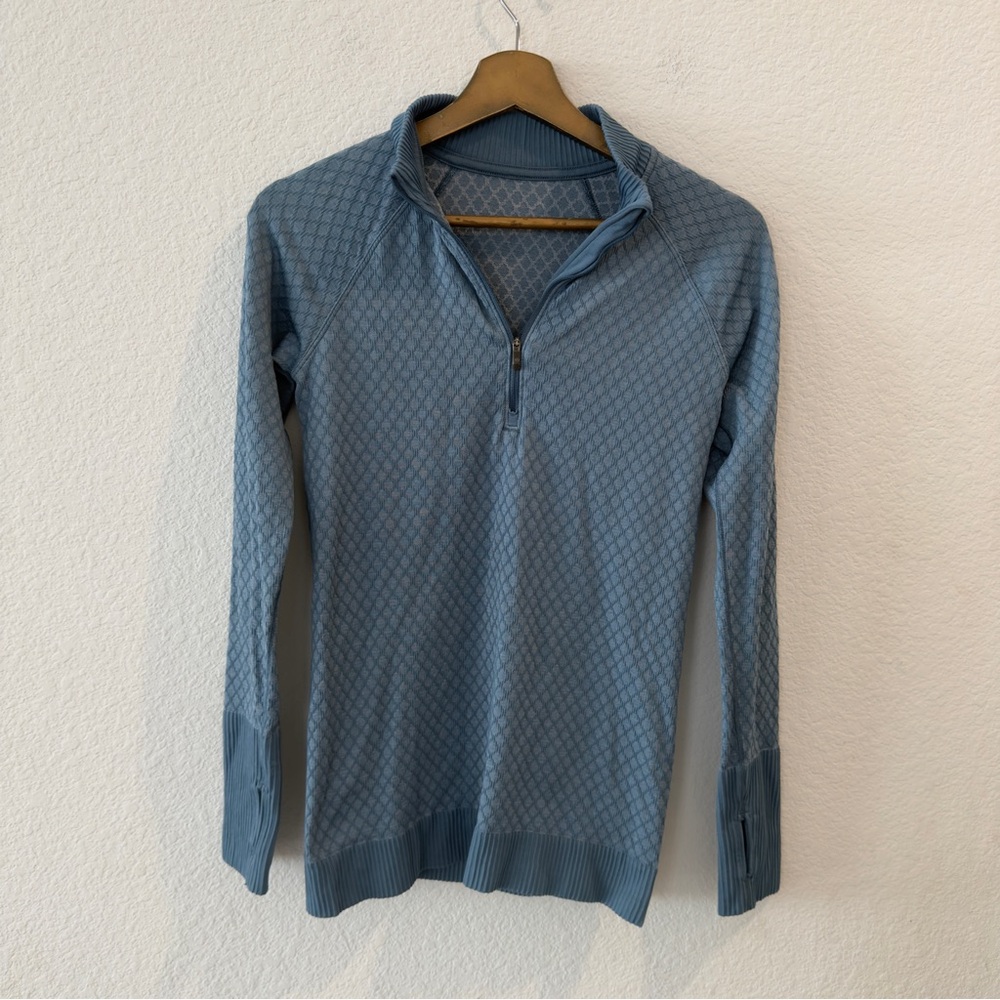 Lululemon- Rest Less 1/2 Zip Long Sleeve Top in Slate Blue Size 6
